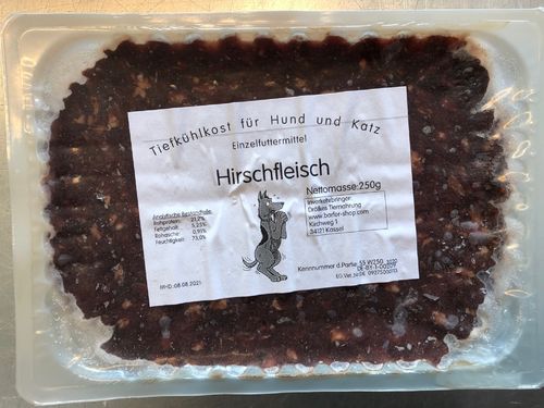 Hirsch roh, 250 g - Schale